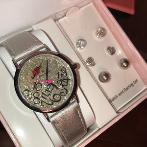 Betsey Johnson Accessories - Bling Bling Watch & Earrings Betsey Johnson Accessories - Bling Bling Watch & Earrings